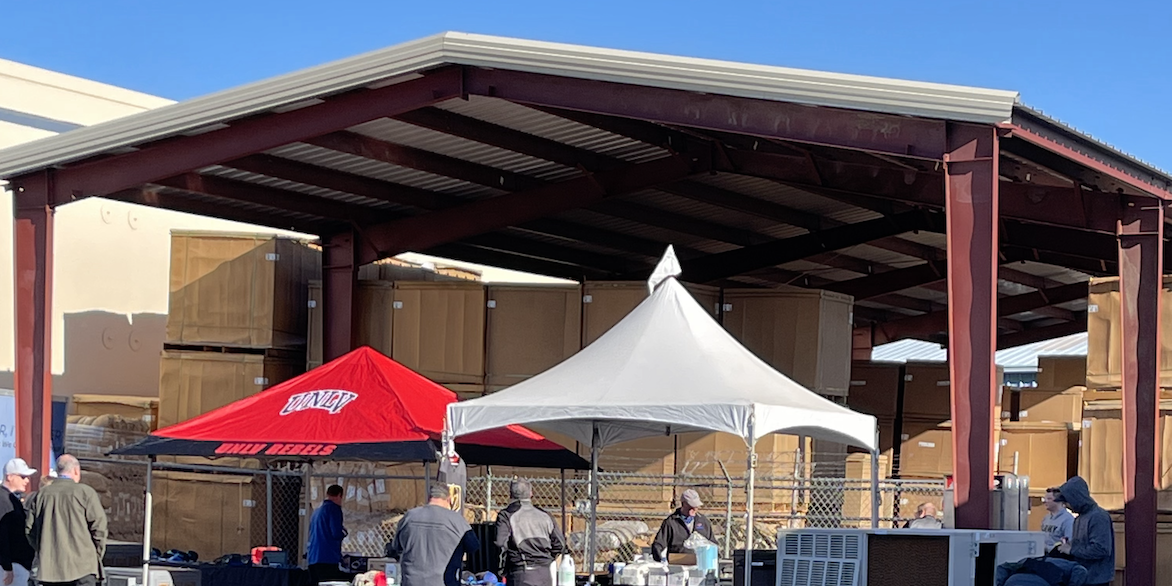 Parking lot view of Spring 2021 Vendor Client event